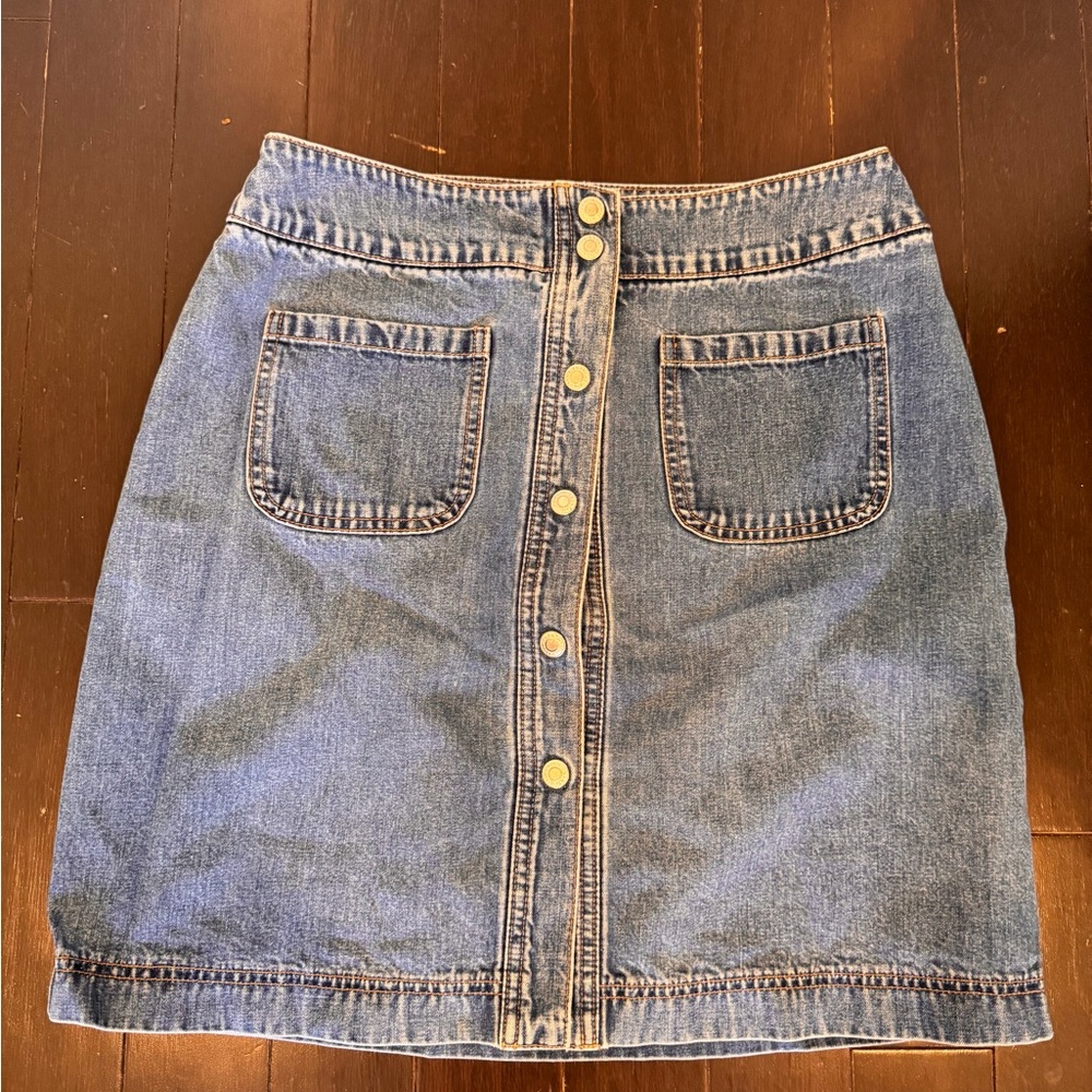 Vintage Gap Denim Snap Button-Front Skirt